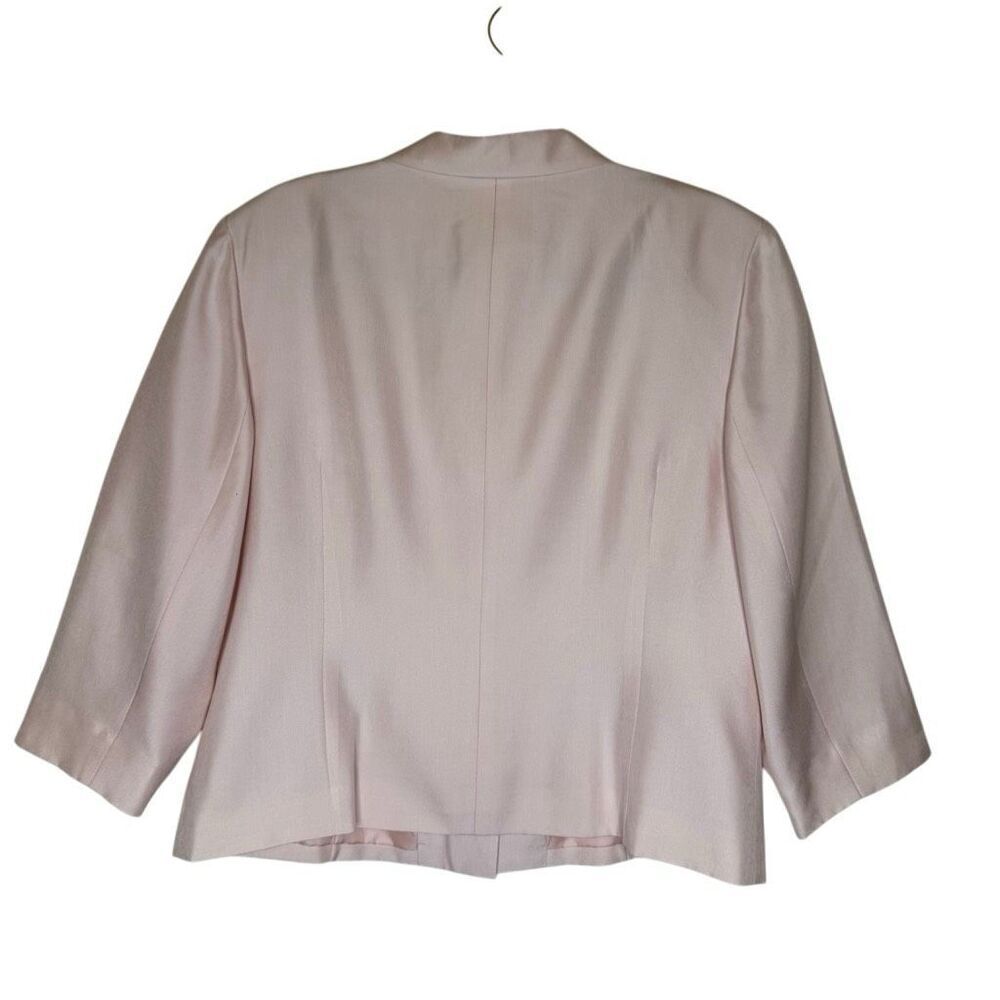Vintage Talbots Classic Shell Pink Silk Three Button Blazer Size 14 - Picture 2 of 12
